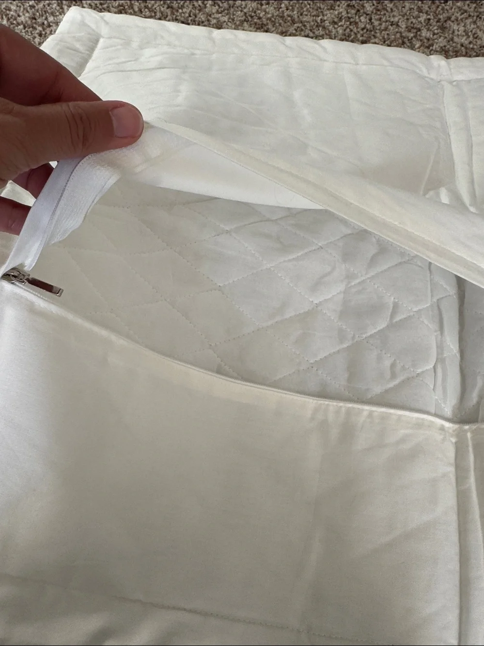 Embroidered Ivory standard pillow cases Set of 2 Elegant Floral Design
